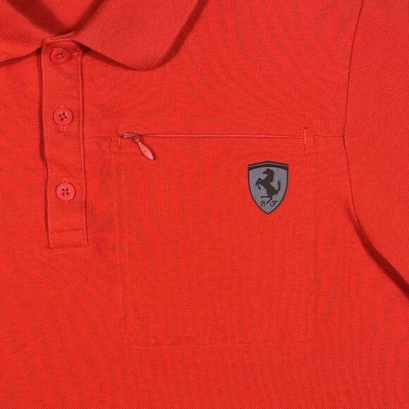 Puma Scuderia Ferrari Polo Shirt Men’s L Red Formula 1 Motorsports Racing Cars - Picture 4 of 12